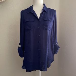 a.n.a perfect roll tab blouse
